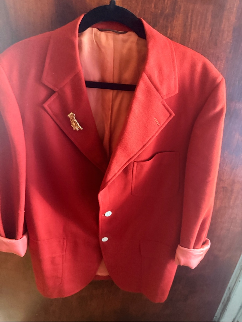 Women's Red Single-Breasted Blazer - Tailored Classic